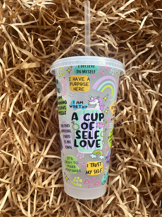 24oz A cup of self love cold cup